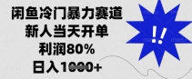 闲鱼冷门暴力赛道，新人当天开单，利润80%，日入1k+【揭秘】